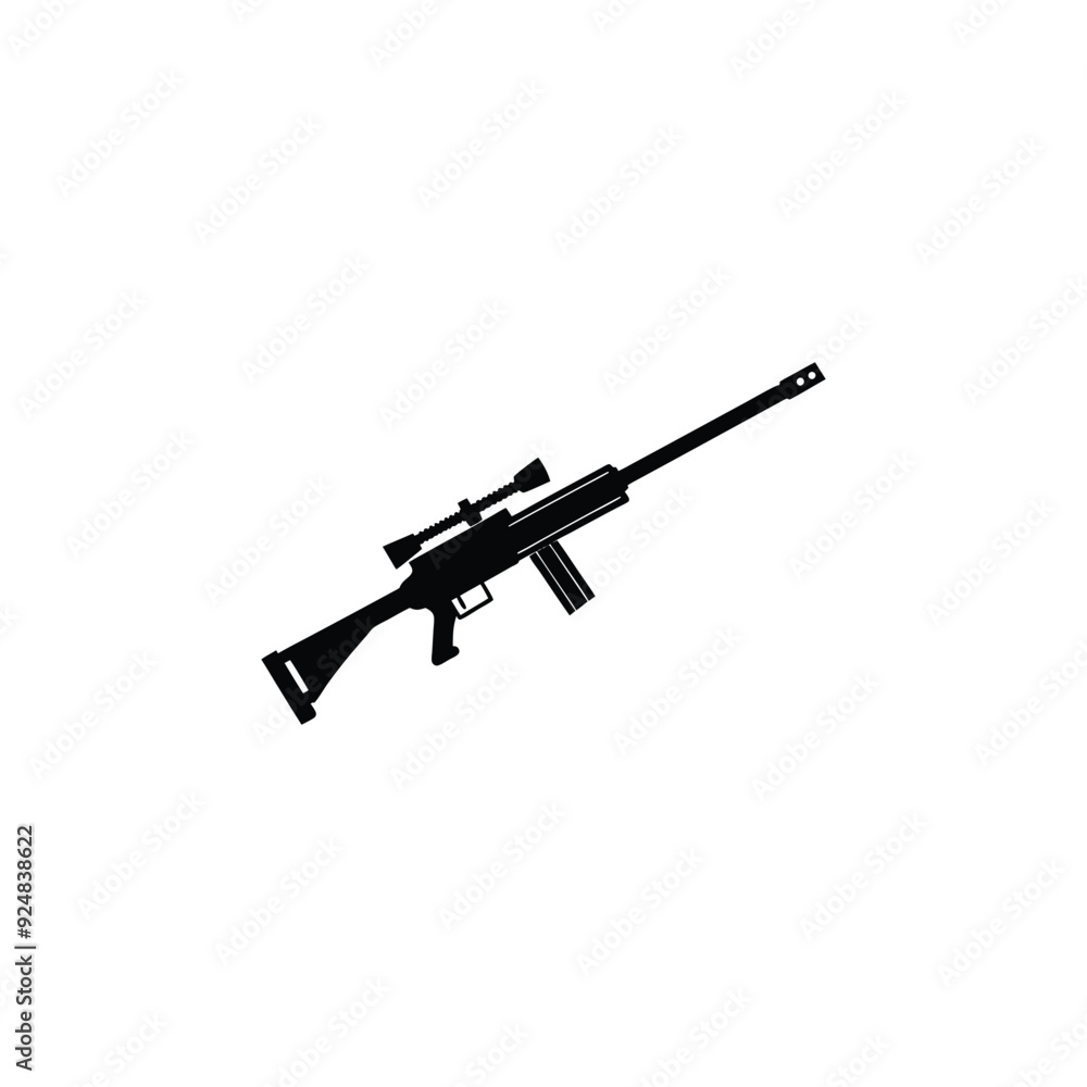 Vector illustration with directional barrett-m82 gun on the black background Vector illustration with directional barrett-m82 gun on the black background