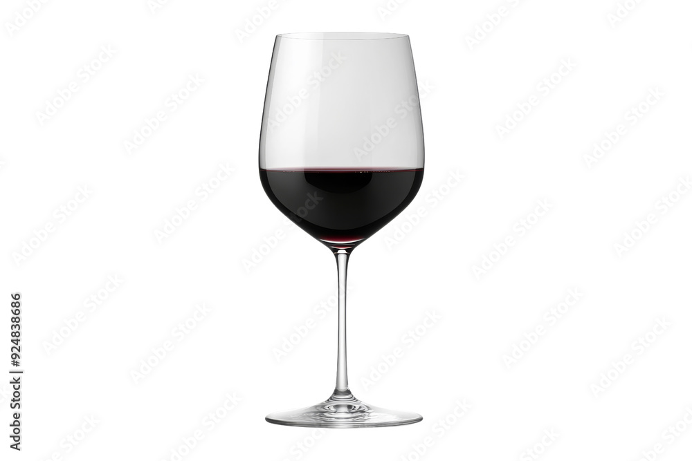 Elegant red wine glass with a full pour, perfect for fine dining, wine tasting events, or relaxing evenings. Isolated on a white background. Elegant red wine glass with a full pour, perfect for fine dining, wine tasting events, or relaxing evenings. Isolated on a white background.