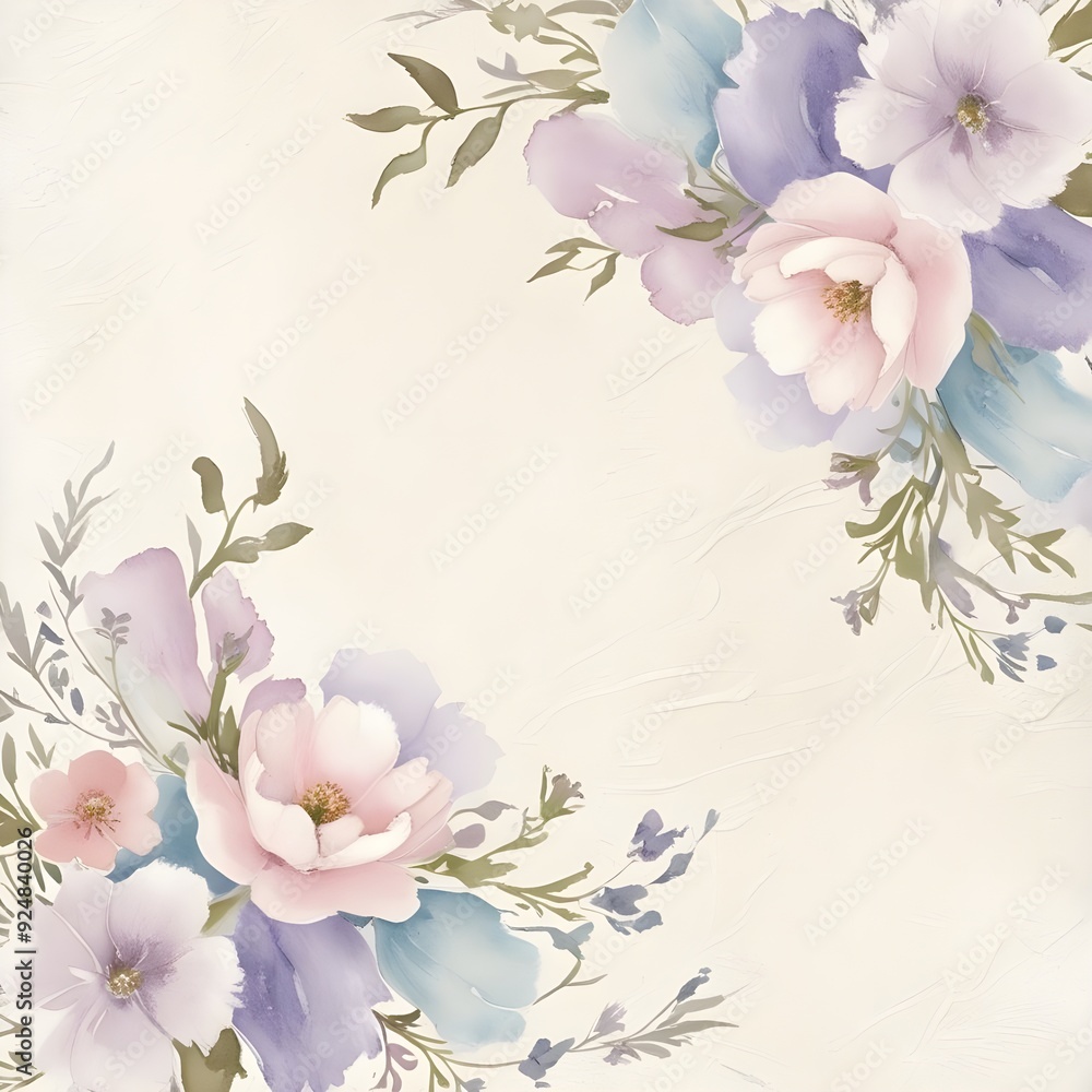 Fototapeta premium Elegant Floral Watercolor Background, created with generative AI technology 