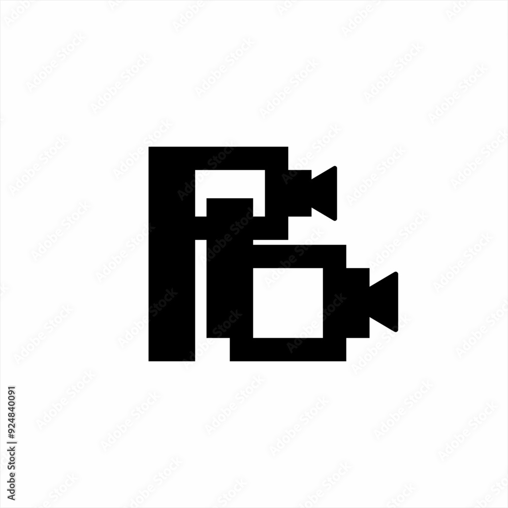 Video camera logo design with PB letter concept. Video camera logo design with PB letter concept.