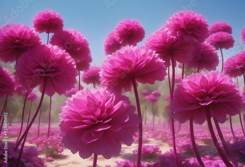 A flourishing magenta-hued digital garden springs to life on the canvas photo