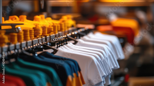 High-Resolution Close-Up of T-Shirt Printing Process