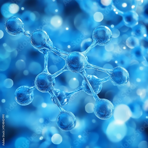 Abstract Molecular Science Background in Blue Tones