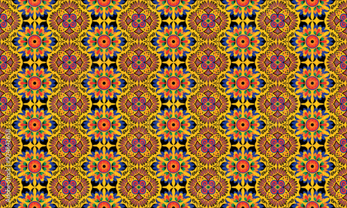 African ethnic native pattern.Traditional kente,ankara,kitenge,chitenge,capulana african wax print fabric pattern.Abstract vector motif pattern.For fabric,clothing,blanket,carpet,woven,wrap,decoration photo