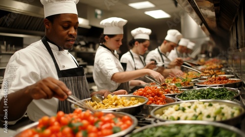 Chefs Preparing Food in a