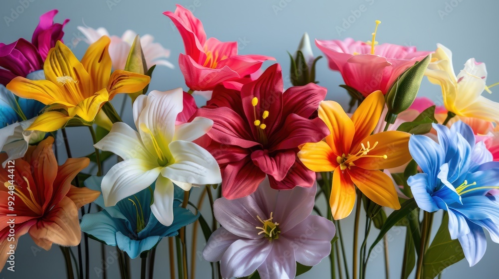 Colorful fake flowers Colorful fake flowers