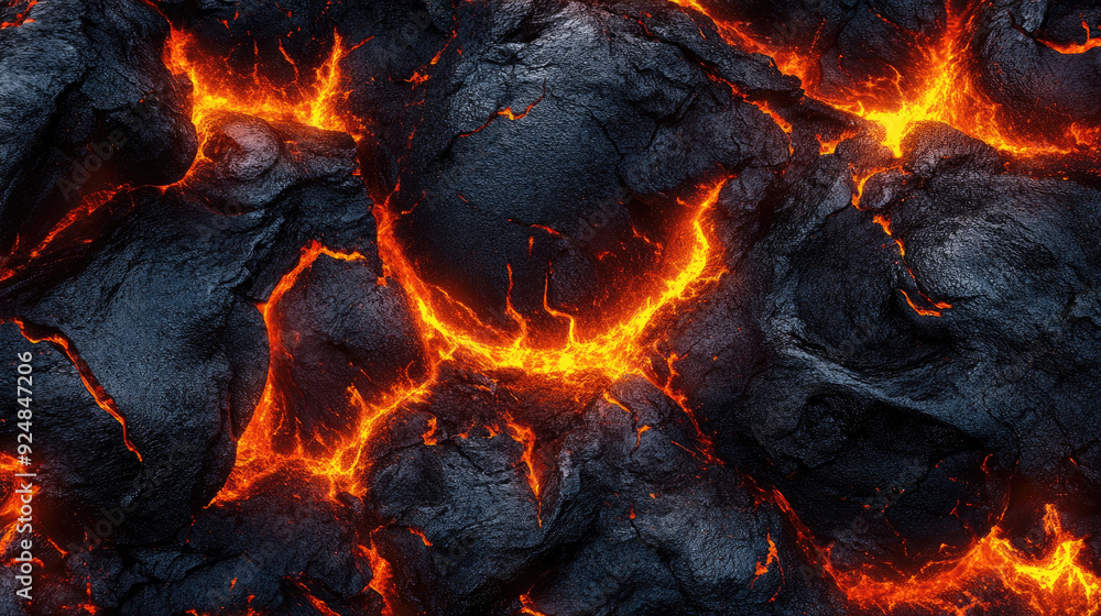 Burning Molten Lava Pattern for Fiery Background Designs Burning Molten Lava Pattern for Fiery Background Designs