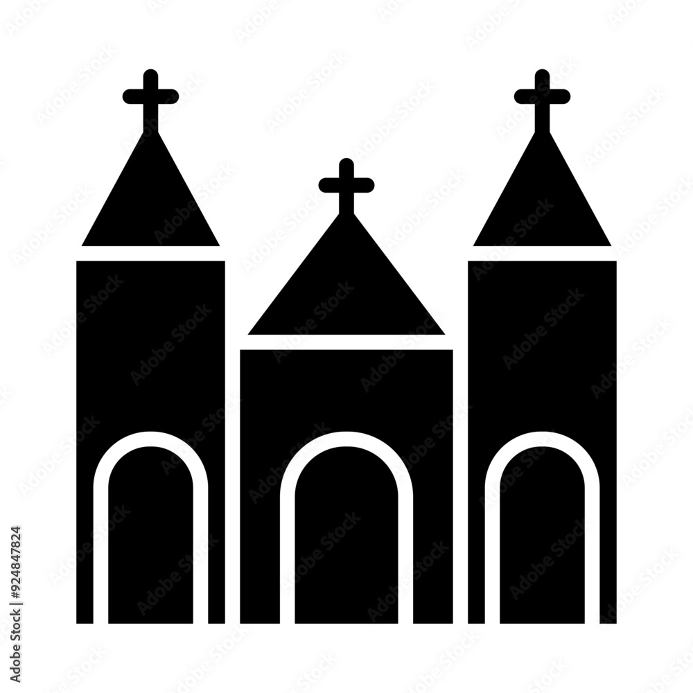NotreDame Cathedral glyph icon NotreDame Cathedral glyph icon