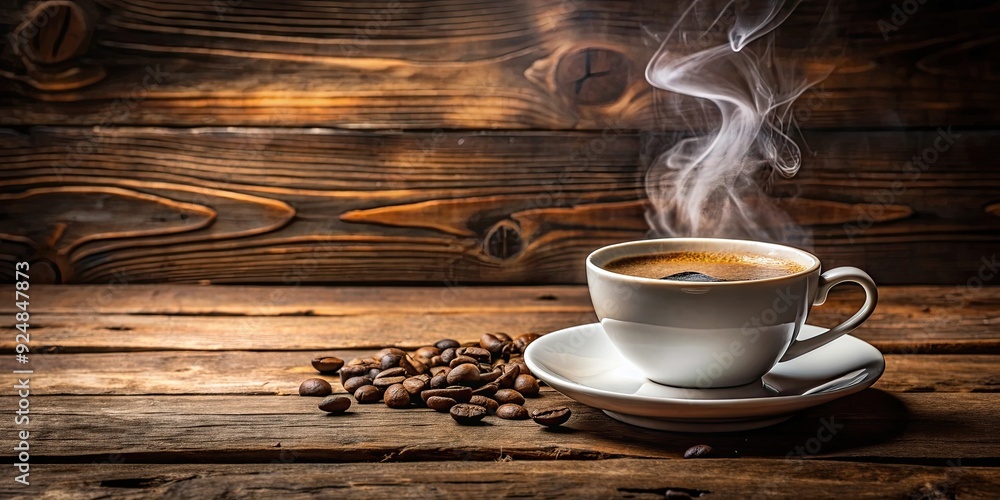 Close-up shot of a steaming cup of coffee on a rustic wooden table, coffee, hot beverage, caffeine, morning routine, cozy Close-up shot of a steaming cup of coffee on a rustic wooden table, coffee, hot beverage, caffeine, morning routine, cozy