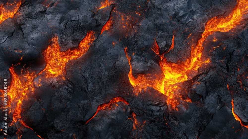 Burning Molten Lava Pattern for Fiery Background Designs Burning Molten Lava Pattern for Fiery Background Designs