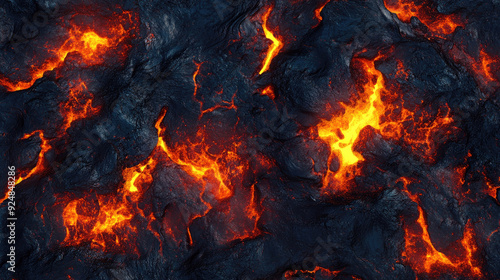 Burning Molten Lava Pattern for Fiery Background Designs
