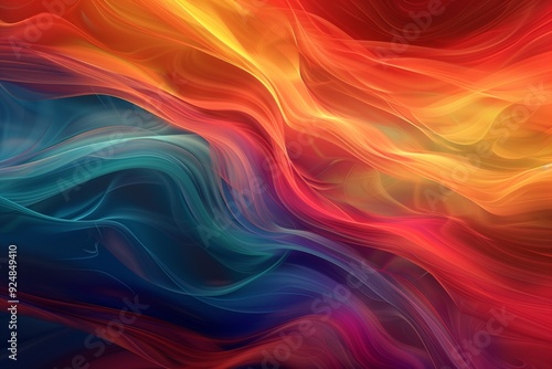 Wallpaper Mural An abstract landscape of swirling, vibrant colors blending together. Torontodigital.ca