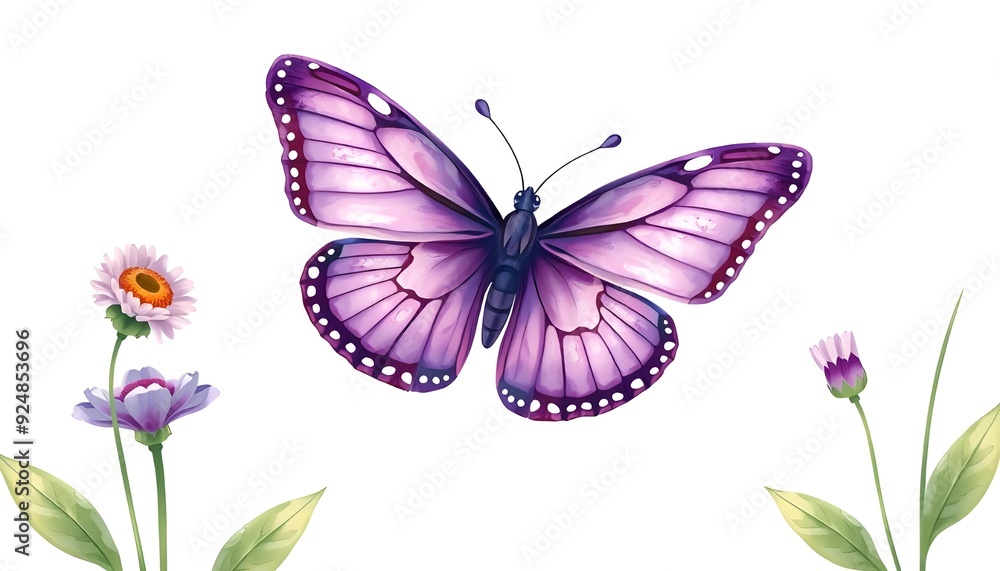 Illustration of purple butterfly Illustration of purple butterfly