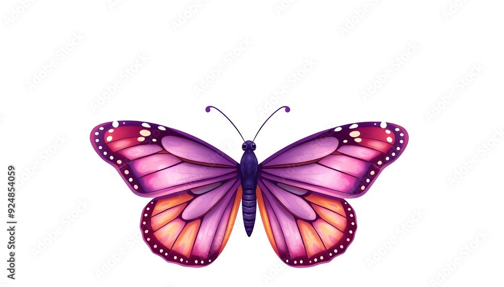 Obraz premium Illustration of purple butterfly