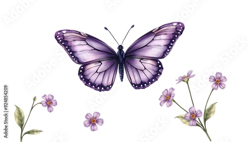 Illustration of purple butterfly