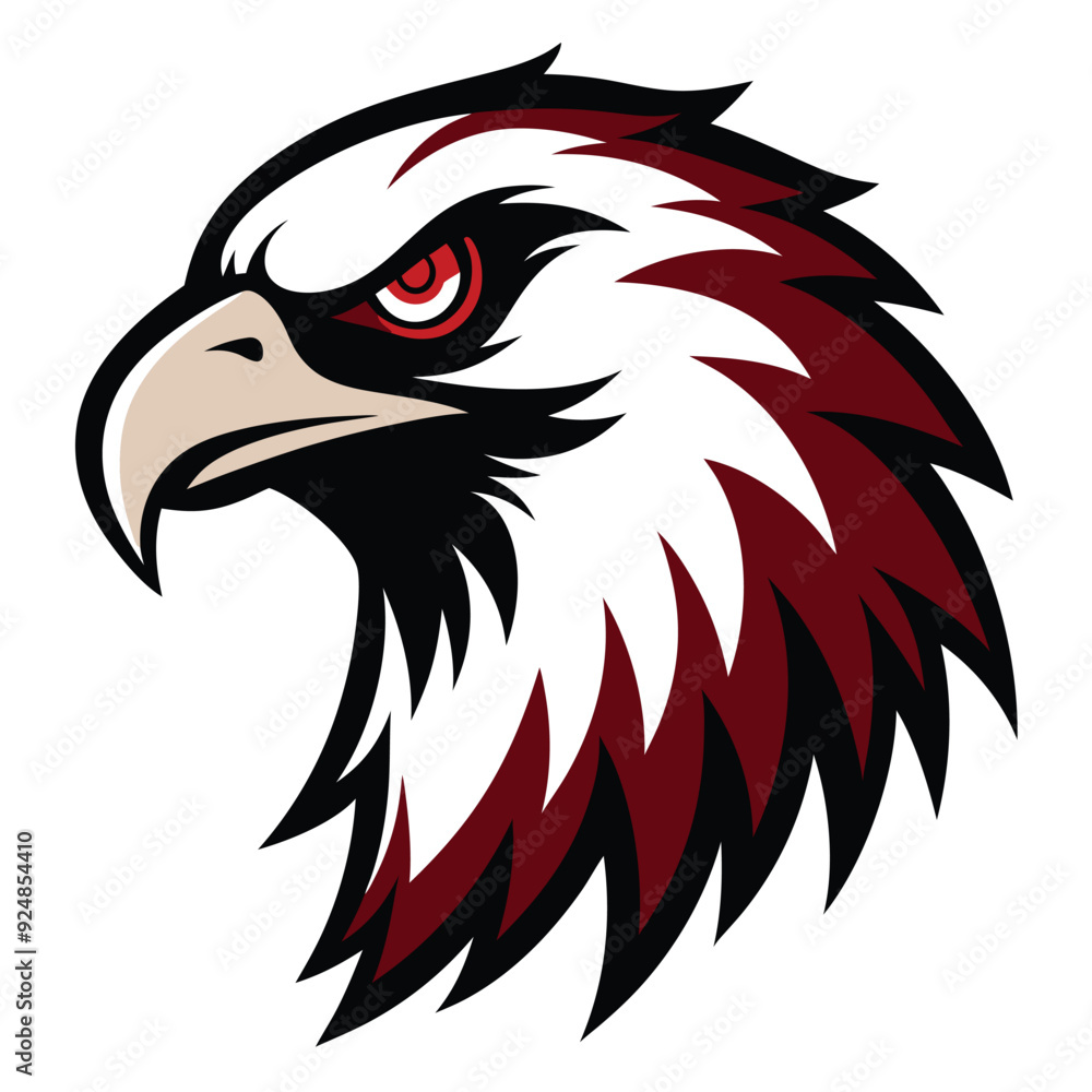 Fototapeta premium Angry Eagle Head Mascot Logo Vector Art Illustration. Generative AI