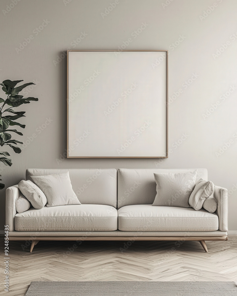 Minimalist, Japandi interior design of modern living room. Minimalist, Japandi interior design of modern living room.