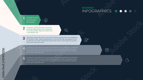 Five steps or options. Modern vector infographic template