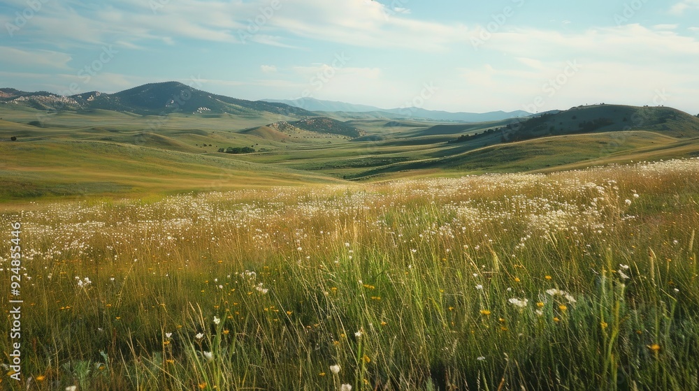 Fototapeta premium Journey through scenic grasslands