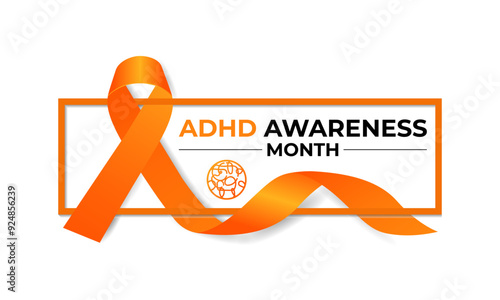 National ADHD Awareness Month is observed every October. This month-long event raises awareness of Attention Deficit Hyperactivity Disorder. Vector illustration.