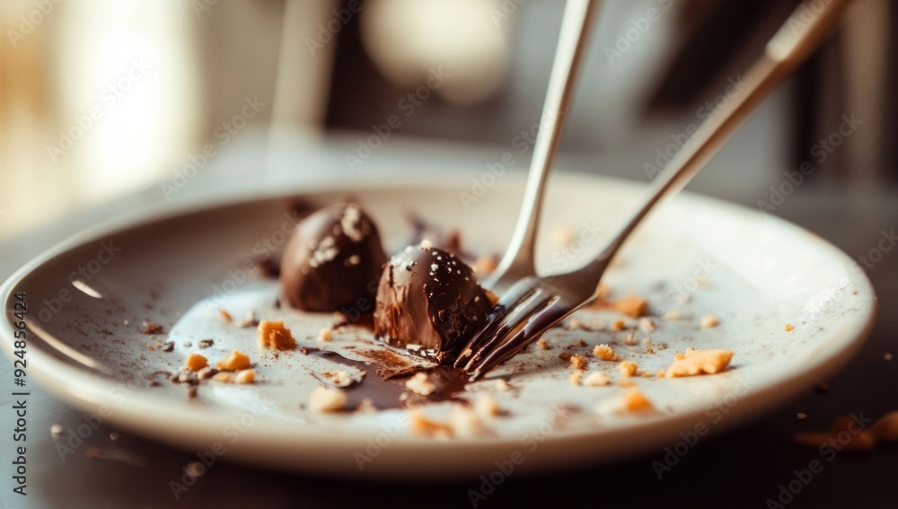 Close-up of Chocolate Truffles on a Plate Close-up of Chocolate Truffles on a Plate