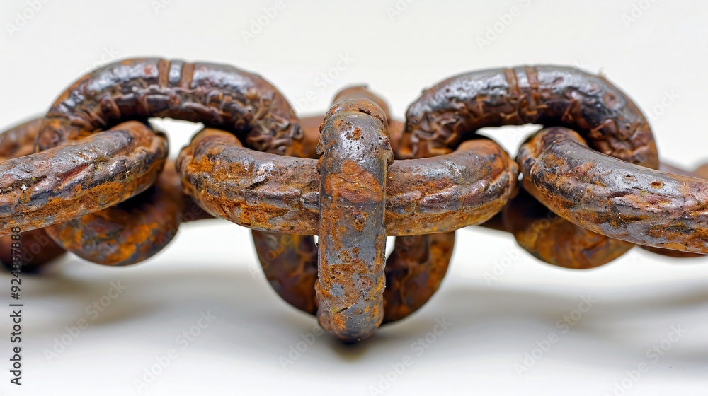 Fototapeta premium Rusty Chain: A Study of Time and Strength