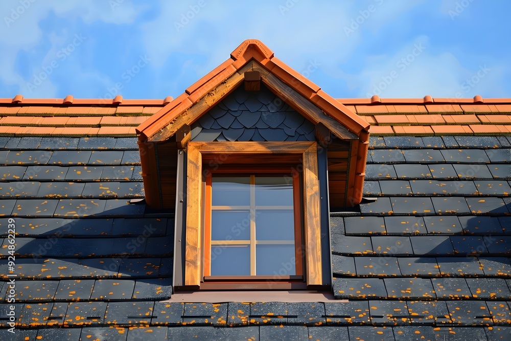 Dormer Window on a Slate Roof. Dormer Window on a Slate Roof.