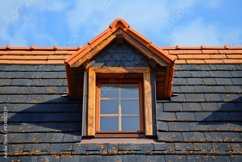 Dormer Window on a Slate Roof.