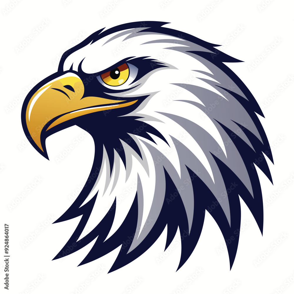 Angry Eagle Head Mascot Logo Vector Art Illustration. Generative AI Angry Eagle Head Mascot Logo Vector Art Illustration. Generative AI