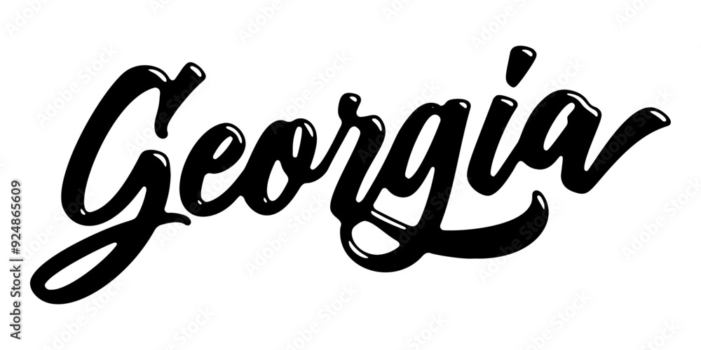 Script Name Georgia Georgia state name written in street art-style liquid brush script ...