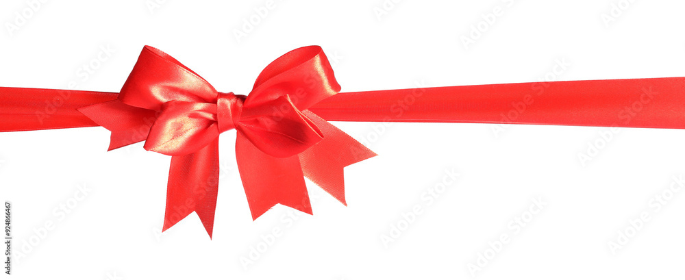 Beautiful red ribbon with bow isolated on white Beautiful red ribbon with bow isolated on white