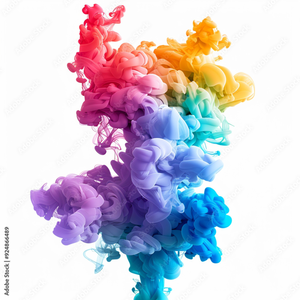 Obraz premium Abstract background with colorful rainbow 3D smoke cloud
