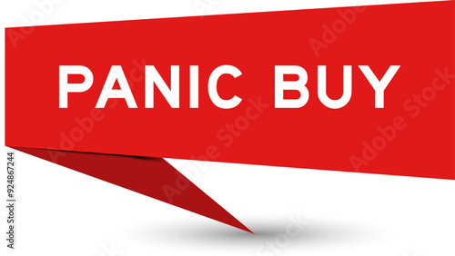 Red color speech banner with word panic buy on white background Free Download Red color speech banner with word panic buy on white background - GFXLoad