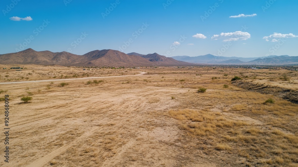 Vast Desert Landscape with Mountain Range Background, Prime Development Property Vast Desert Landscape with Mountain Range Background, Prime Development Property