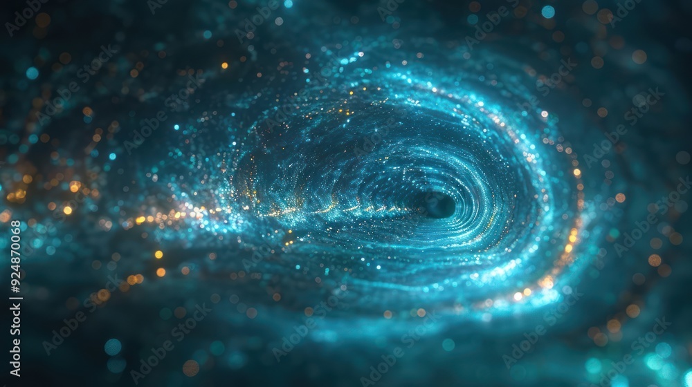 Abstract swirling galaxy with sparkling particles Abstract swirling galaxy with sparkling particles