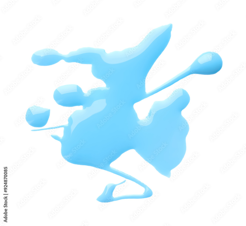 Blot of light blue printer ink isolated on white, top view Blot of light blue printer ink isolated on white, top view
