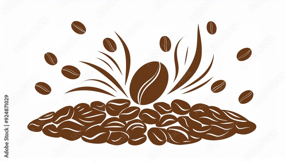 Obraz premium rich, intense aroma of freshly roasted coffee beans fills the air, as if an explosion of deep, earthy scents and warm, invigorating notes bursts forth, enveloping the senses in aromatic delight.