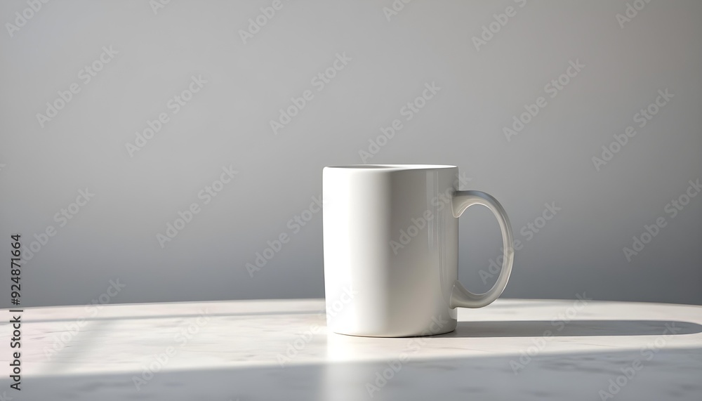 Obraz premium plain white coffee mug isolated against a soft white background