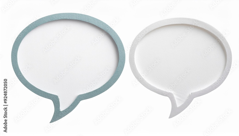 Bubble speech shape on textured white paper, featuring a set of balloon text elements isolated for retro comic use, perfect for vintage-style dialogue, and creative speech display applications Bubble speech shape on textured white paper, featuring a set of balloon text elements isolated for retro comic use, perfect for vintage-style dialogue, and creative speech display applications