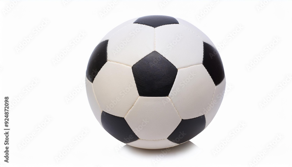 classic, black-and-white soccer ball is isolated on a clean, white background, showcasing its traditional hexagonal and pentagonal pattern, ideal for focusing on the ball’s design and texture classic, black-and-white soccer ball is isolated on a clean, white background, showcasing its traditional hexagonal and pentagonal pattern, ideal for focusing on the ball’s design and texture