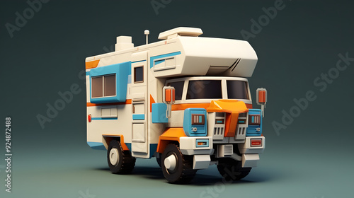 Motorhome robot toy 3d photo