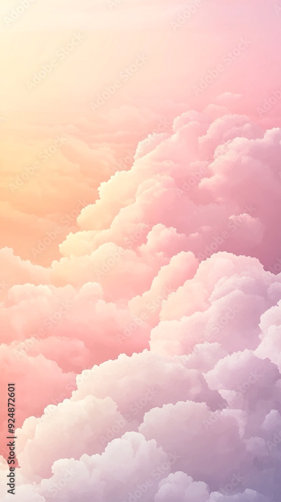 Soft, pink and yellow clouds in the sky. Soft, pink and yellow clouds in the sky.