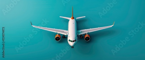 A White Passenger Airplane Flying High In The Clear Blue Sky, Symbolizing Freedom