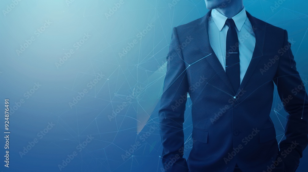 Businessman in a Suit with a Blue Background Businessman in a Suit with a Blue Background