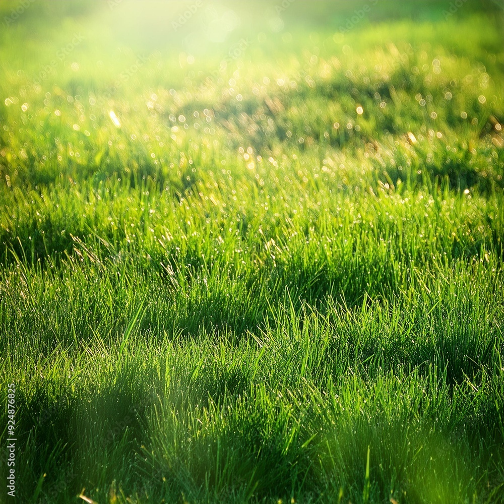 Fototapeta premium Lush green grass meadow background