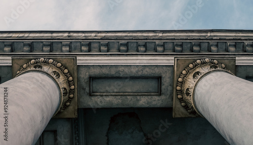Canvas Print antique columns of an old building