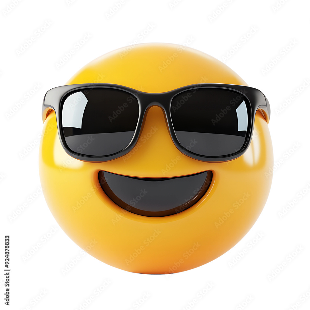 Smiling face with sunglasses threedimensional emoji,3d cheerful