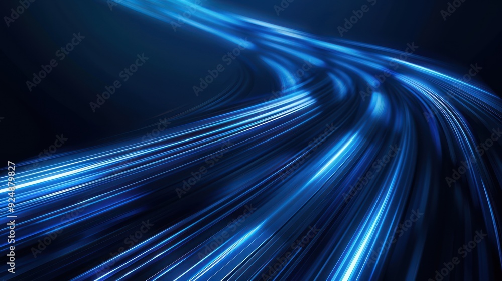 Abstract Blue Light Trails - Speed and Motion Abstract Blue Light Trails - Speed and Motion