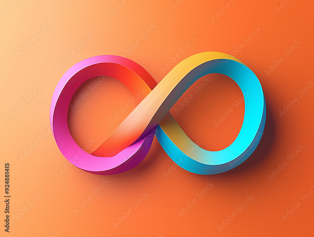 a vibrant infinity sign with dynamic shadow play a vibrant infinity sign with dynamic shadow play