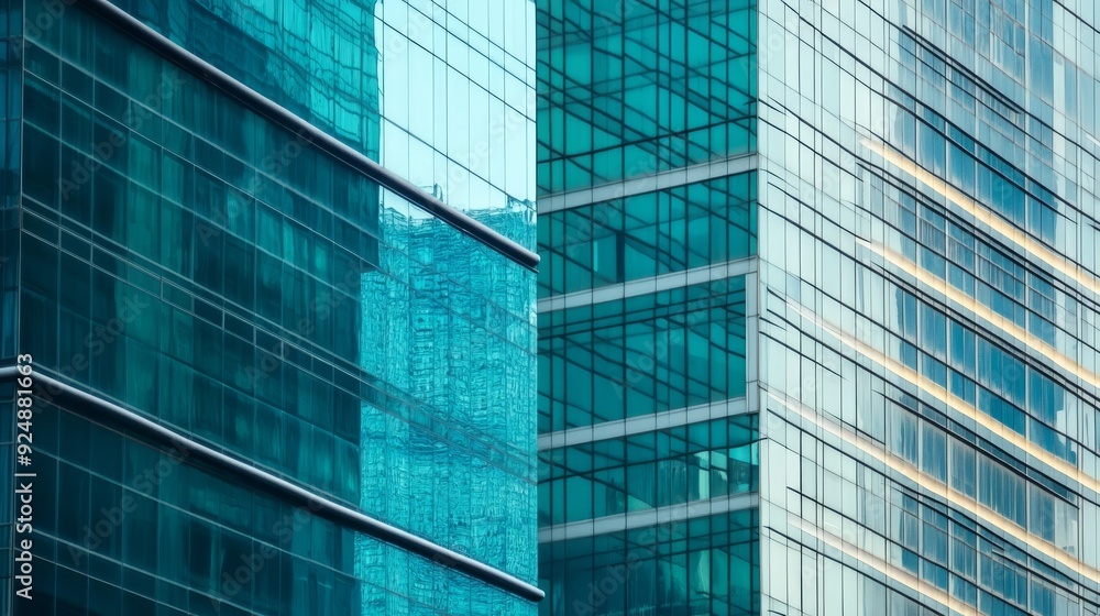 Fototapeta premium HK office building's modern glass details